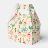 Tropische vakantie vibes kerstpatroon bedankdoosjes (Achterkant)
