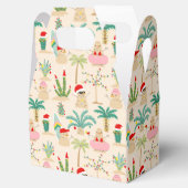 Tropische vakantie vibes kerstpatroon bedankdoosjes (Geopend)