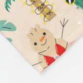 Tropische vakantie vibes kerstpatroon fleece deken (Hoek)