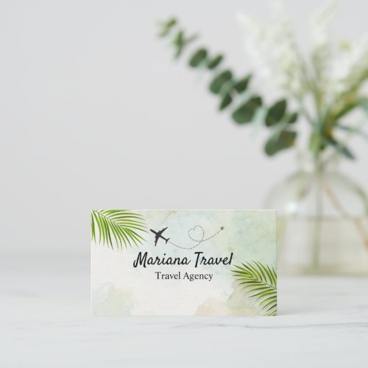 Tropische vakantie, Visitekaartje reisagent (Staand voorkant)