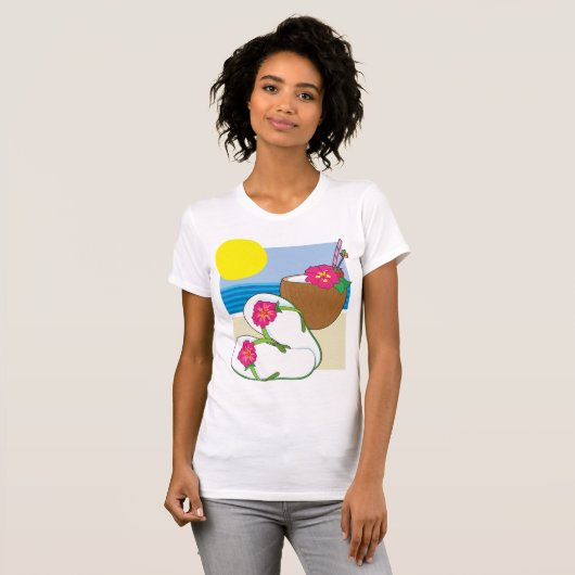 Tropische Vakantie Vrouwen T-shirt (Voorkant volledig)