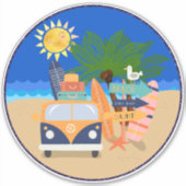 Tropische vakantieband leven sticker (Voorkant)