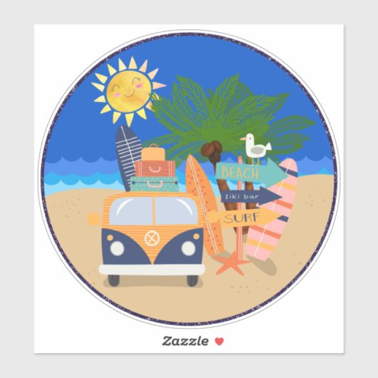 Tropische vakantieband leven sticker (Vel)