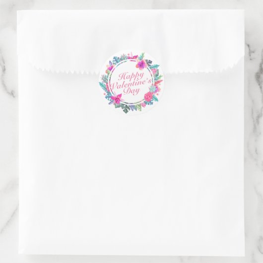 Tropische Valentijnsdag Bloemen Lijst Sticker (Tas)