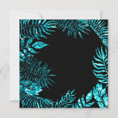 Tropische varenbladeren Lijst oceaan blauw zwart t Kaart (Achterkant)