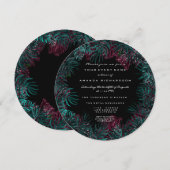 Tropische varenbladeren omlijst Blauwgroen aquatis Kaart (Voorkant / Achterkant)