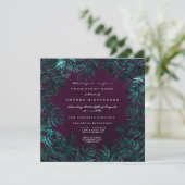 Tropische varenbladeren omlijst Blauwgroen Cali Pl Kaart (Staand voorkant)