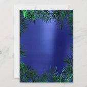Tropische varenbladeren omlijst met aquamarijn en  kaart (Achterkant)