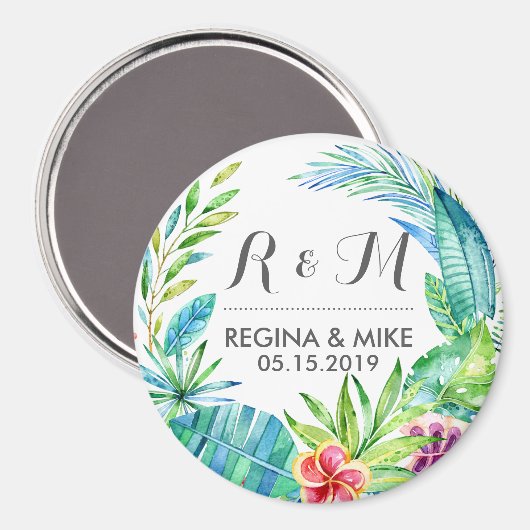 Tropische ventilator en lederen Wreater Spring Wed Magneet (Voorkant / Achterkant)