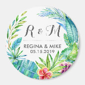 Tropische ventilator en lederen Wreater Spring Wed Magneet (Voorkant)