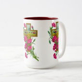 Tropische ventilatorbekertje/mok 7 tweekleurige koffiemok (Voorkant rechts)