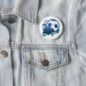 Tropische ventilatorblauwe Button uit de Voetbal (In situ)