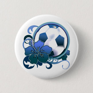 Tropische ventilatorblauwe Button uit de Voetbal