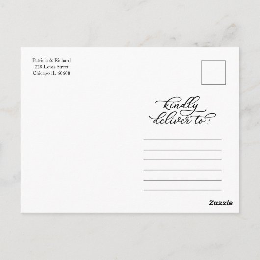 Tropische verandering van de datum bruiloft uitste briefkaart (Achterkant)