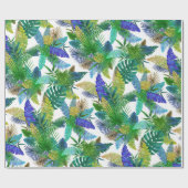 Tropische veren en bladeren cadeaupapier (Vlak)