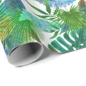 Tropische veren en bladeren cadeaupapier (Rol Hoek)