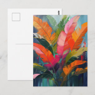 Tropische veren – Levendige botanische abstractie Briefkaart