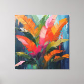 Tropische veren – Levendige botanische abstractie Canvas Afdruk (Voorkant)