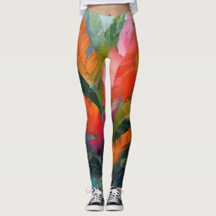 Tropische veren – Levendige botanische abstractie Leggings