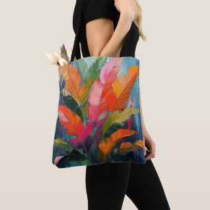 Tropische Veren – Levendige Botanische Abstractie Tote Bag