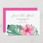 Tropische Verjaardag Bewaar de Datumkaarten Save The Date (Voorkant / Achterkant)