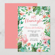 Tropische verjaardag flamingo eerste verjaardag fl