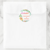 Tropische Verjaardag MAHALO Dank u Ananas Ronde Sticker (Tas)