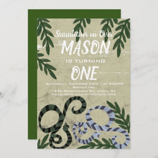 Tropische verjaardag van de dierentuin van de rept kaart (Voorkant / Achterkant)