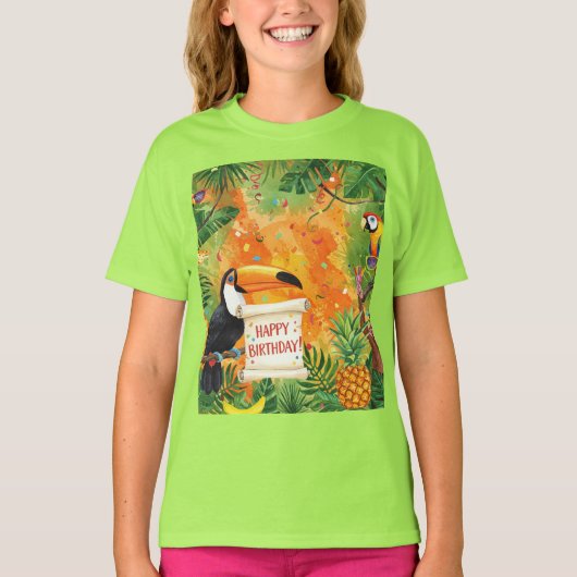 Tropische verjaardag van Natasha Us T-shirt (Voorkant)