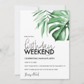 Tropische Verjaardag Weekend Uitnodiging + Routebe (Voorkant)