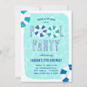 Tropische verjaardag zwembad feest kaart (Voorkant)