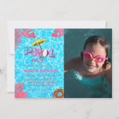 Tropische verjaardag zwembad feest kaart (Voorkant)