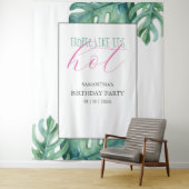 Tropische verjaardagsfeest achtergrond wandkleed (In situ)