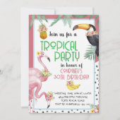 Tropische verjaardagsfeest uitnodiging (Voorkant)