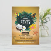 Tropische verjaardagsfeest uitnodiging (Staand voorkant)