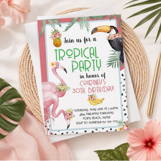 Tropische verjaardagsfeest uitnodiging