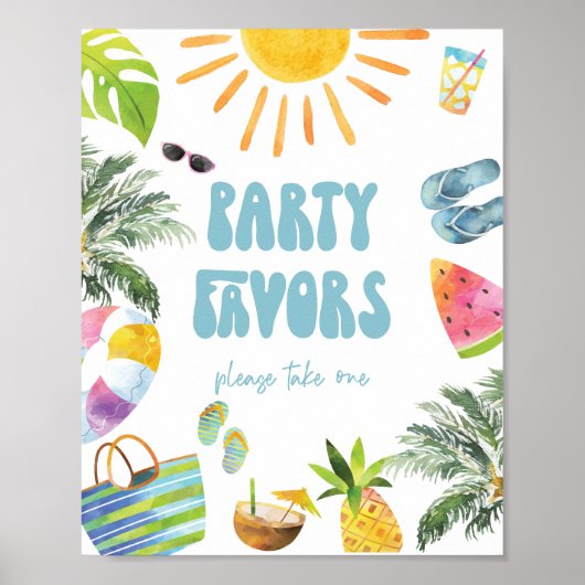 Tropische Verjaardagsgunsten teken Poster (Voorkant)