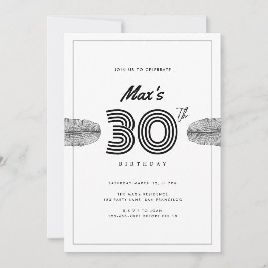 Tropische verjaardagskaart minimaal 30ste aankondiging (Voorkant)