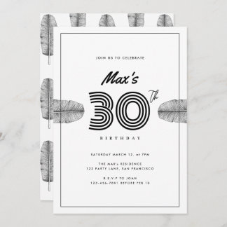 Tropische verjaardagskaart minimaal 30ste aankondiging