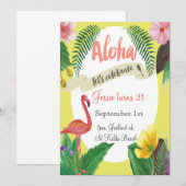 Tropische verjaardagsuitnodiging 5 x 7 inch kaart (Voorkant / Achterkant)