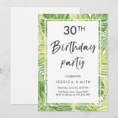 Tropische verjaardagsuitnodiging Tropisch Hawaï 30 Kaart (Voorkant / Achterkant)