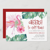 Tropische verjaardagsuitnodiging voor 60e kaart (Voorkant / Achterkant)