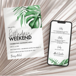 Tropische verjaardagsweekend uitnodiging + Reispro