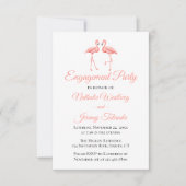 Tropische verlovingsfeest roze flamingo bruiloft kaart (Voorkant)