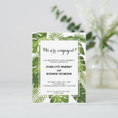 Tropische verlovingsfeest uitnodiging briefkaart (Staand voorkant)