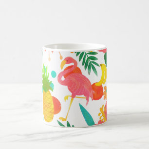 Tropische Vibe Bloemige Bladeren Zomer Chic Koffiemok