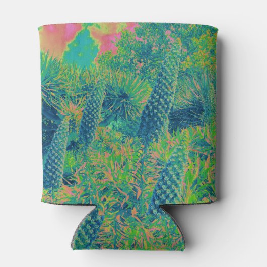 Tropische Vibe Echium Flowers Blikjeskoeler (Achterkant)