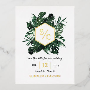 Tropische Vibe FOLIE Wedding Save the Date Briefka Folie Uitnodiging Briefkaart