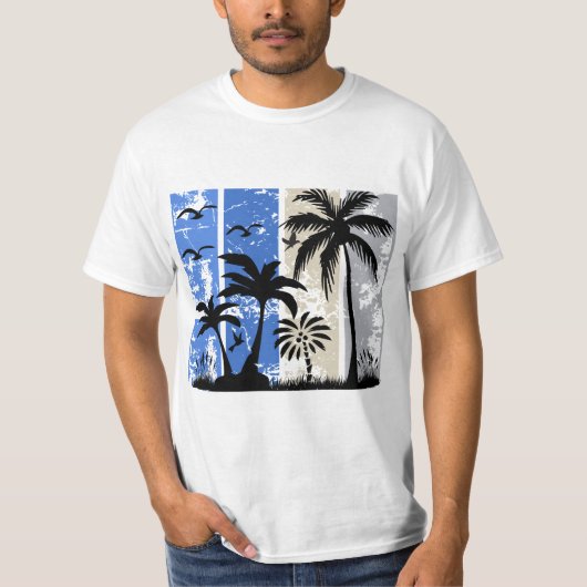 Tropische Vibe in Strepen” T-shirt (Voorkant)