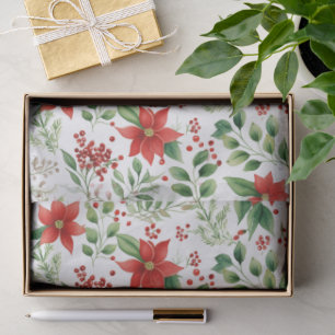 Tropische Vibe Kerst Poinsettia Patroon Tissuepapier